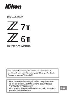 Nikon Z7 II manual. Camera Instructions.
